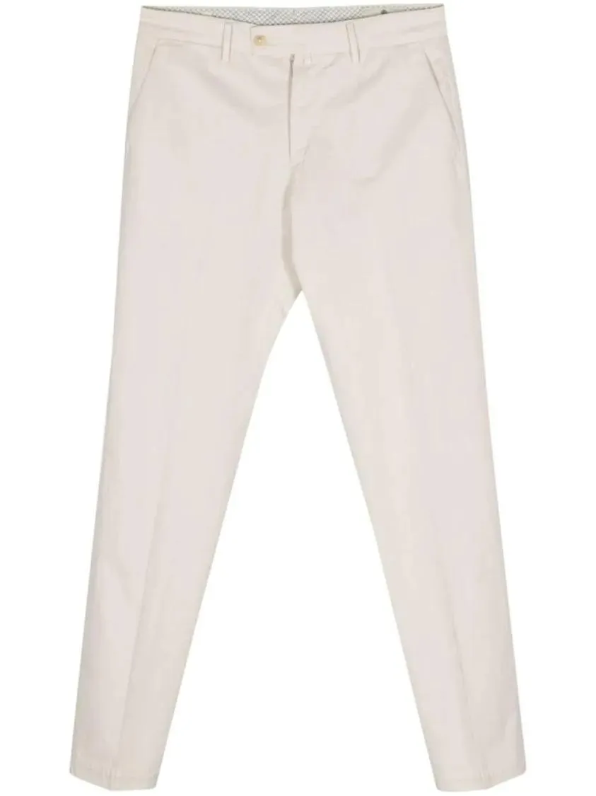   BORRELLI  Almond Beige Cotton Trousers Neutrals  Chinos 